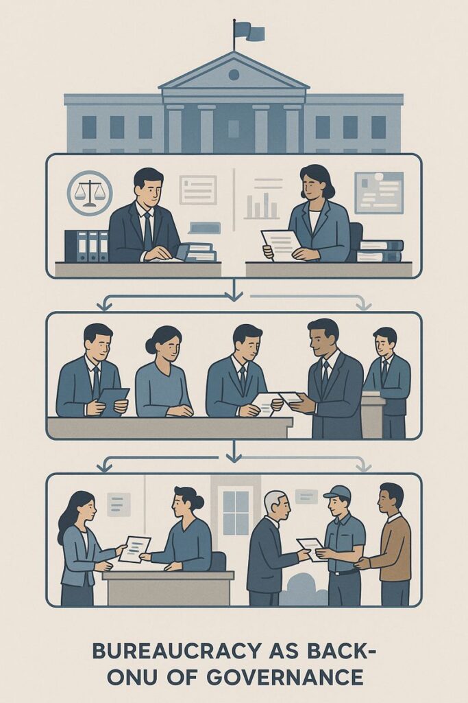 bureaucracy backbone of governance illustration.