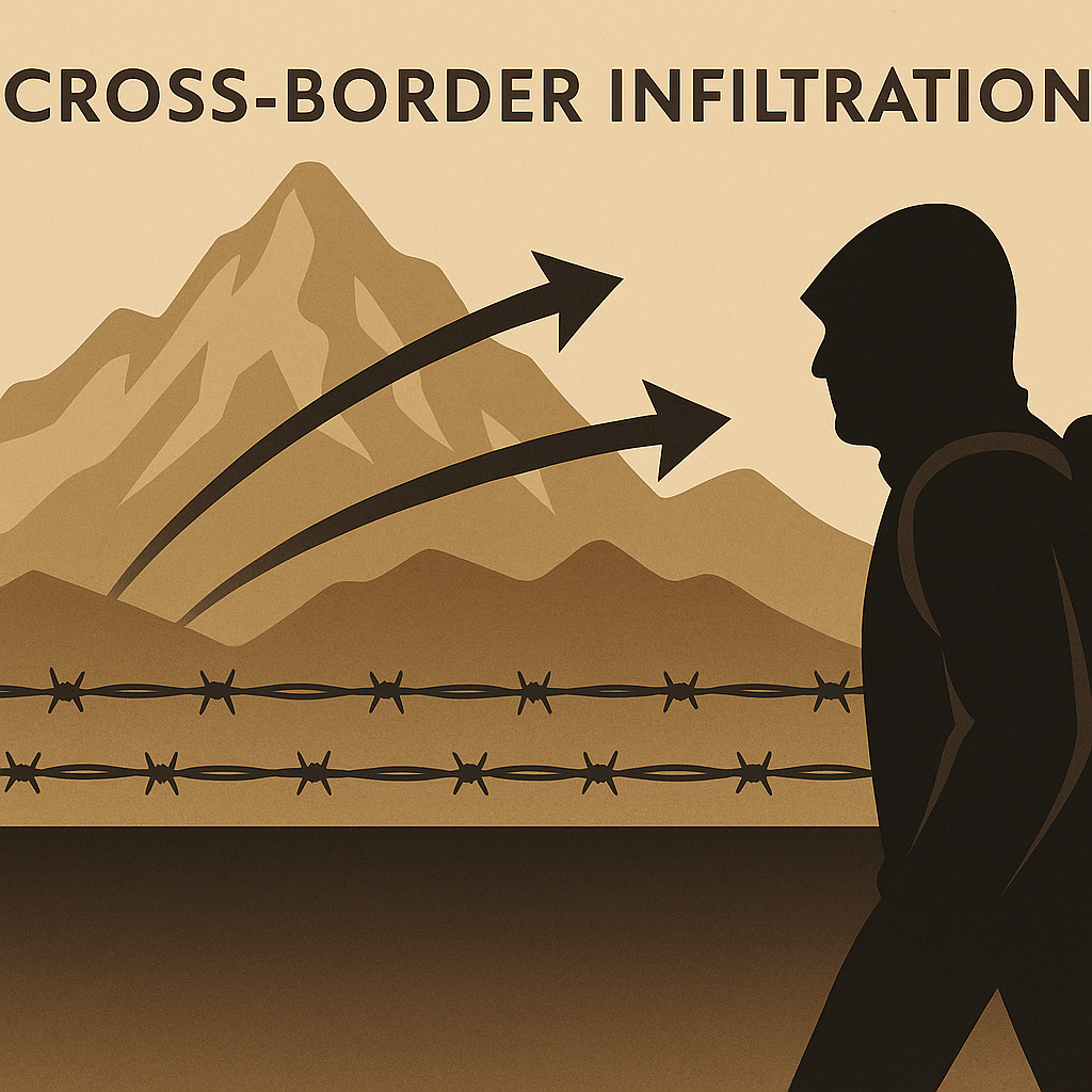 cross border infiltration concept illustration