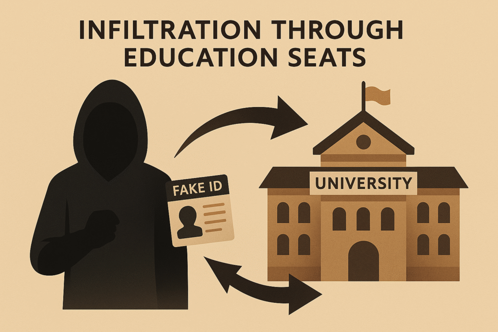 education seat infiltration concept illustration