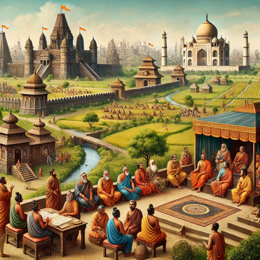 historical scene from the Mahajanapada period of ancient India 600 BC to 321 BC.