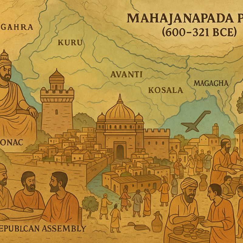 mahajanapada period map and urban civilization.