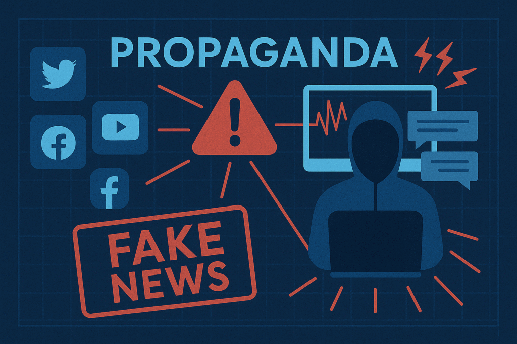 social media propaganda illustration