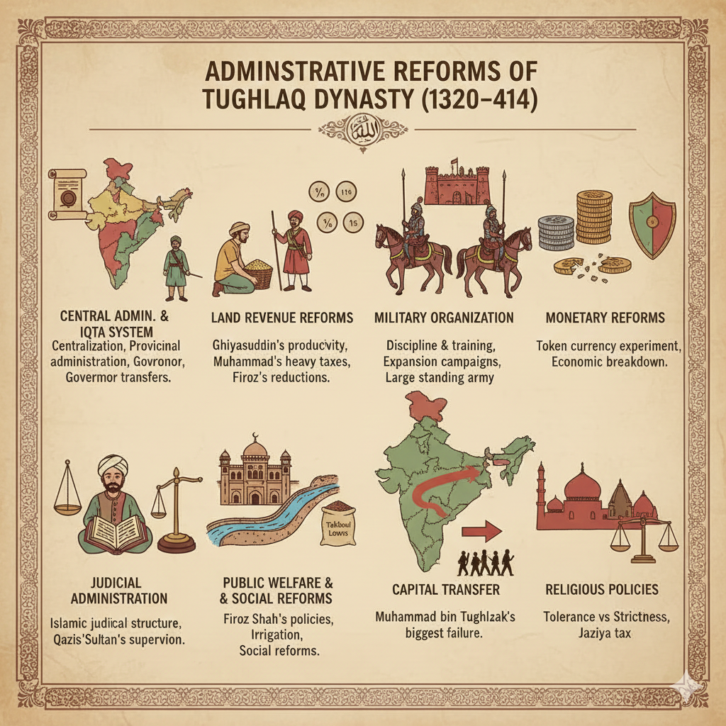 Administrative, Economic, and Social Reforms of the Tughlaq Period