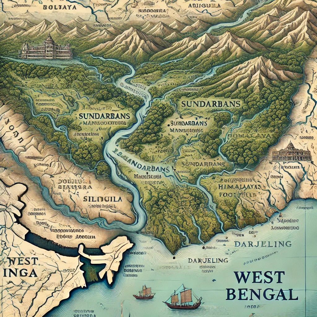 Geographical location of West Bengal