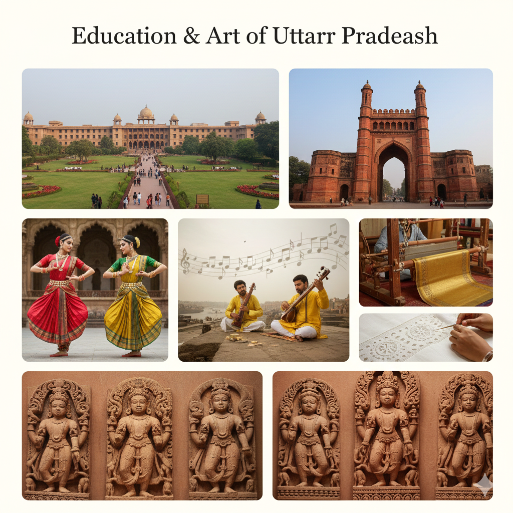 Education & Art Heritage of Uttar Pradesh Montage
