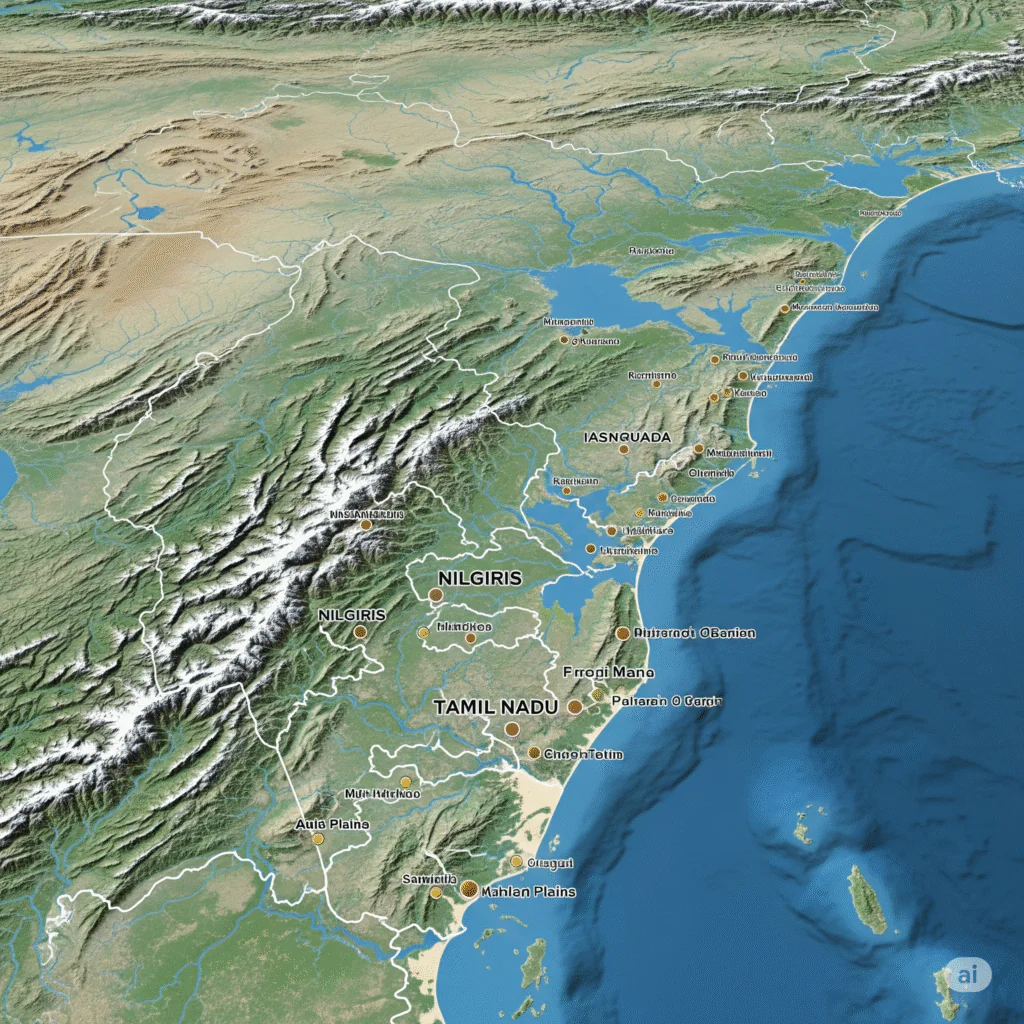 Geographical Location of Tamil Nadu