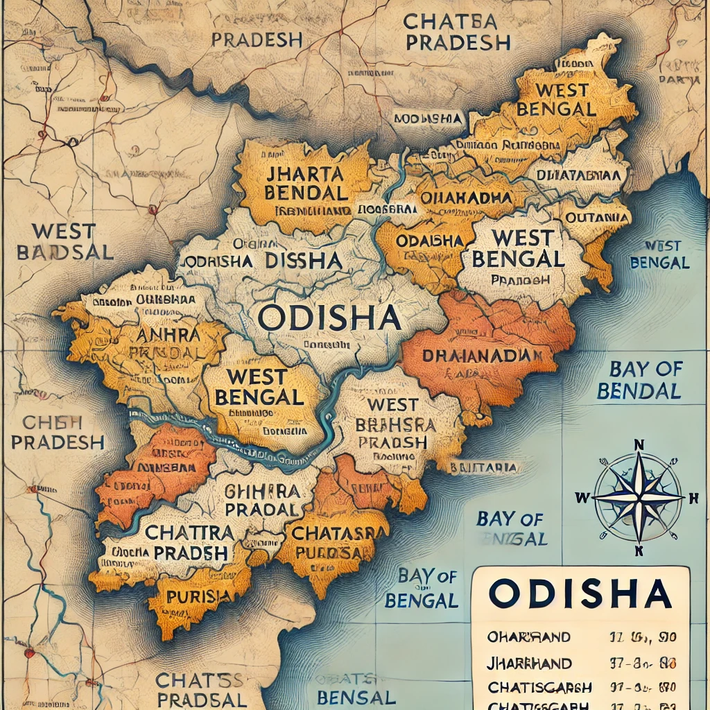 Geographical location of Odisha