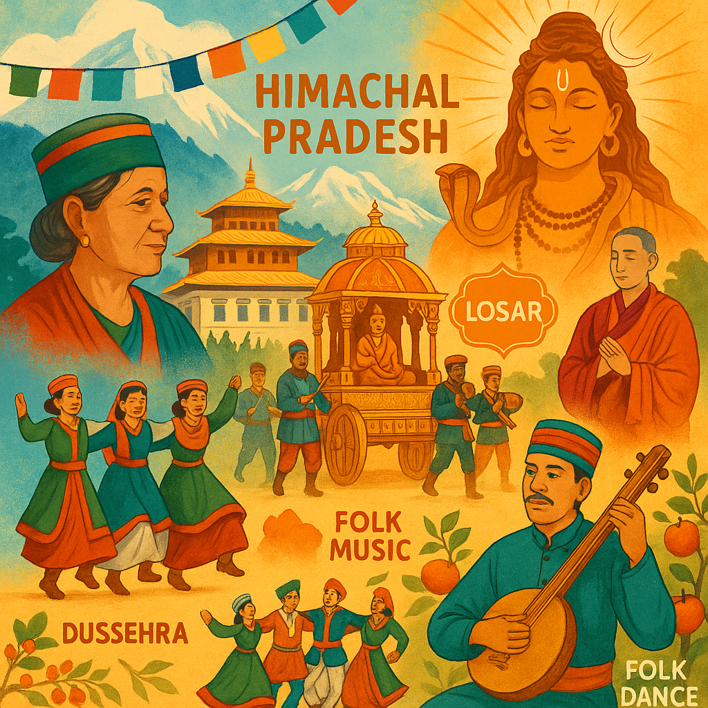 Himachal Pradesh Culture Festivals Folk Music Dance Collage