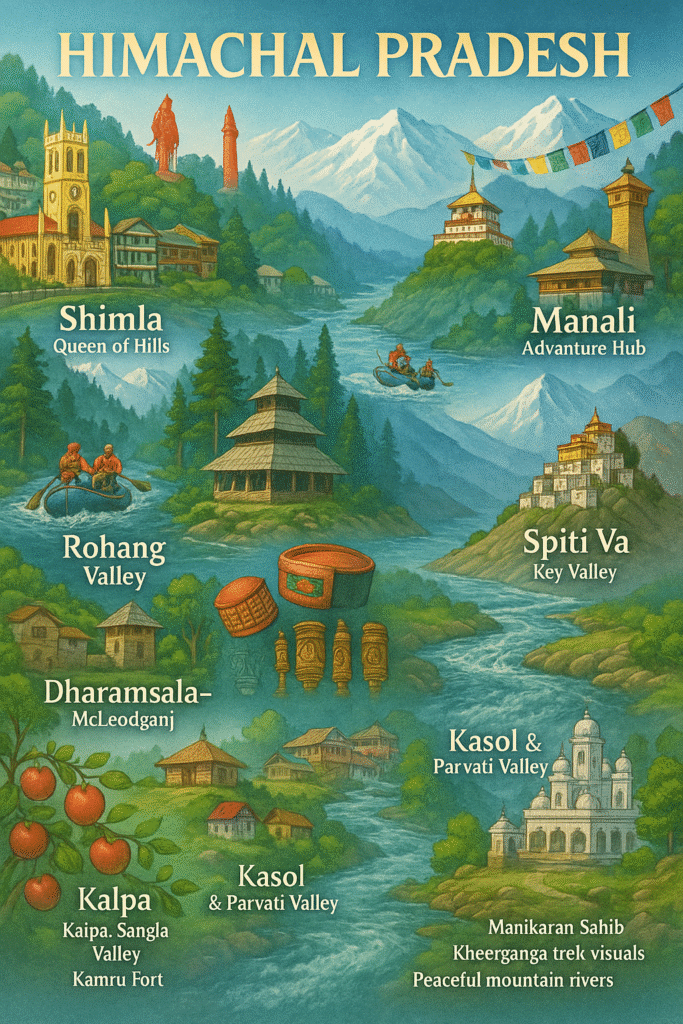Himachal Pradesh Major Tourist Places Collage
