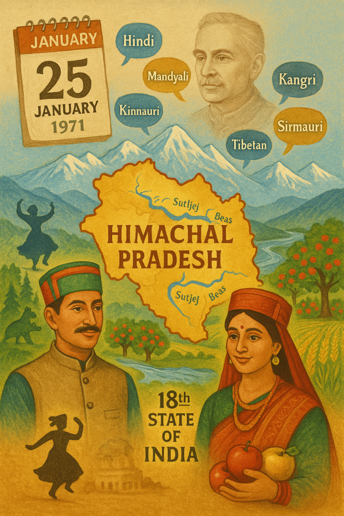 Historic Himachal Pradesh Statehood Culture Language Collage.