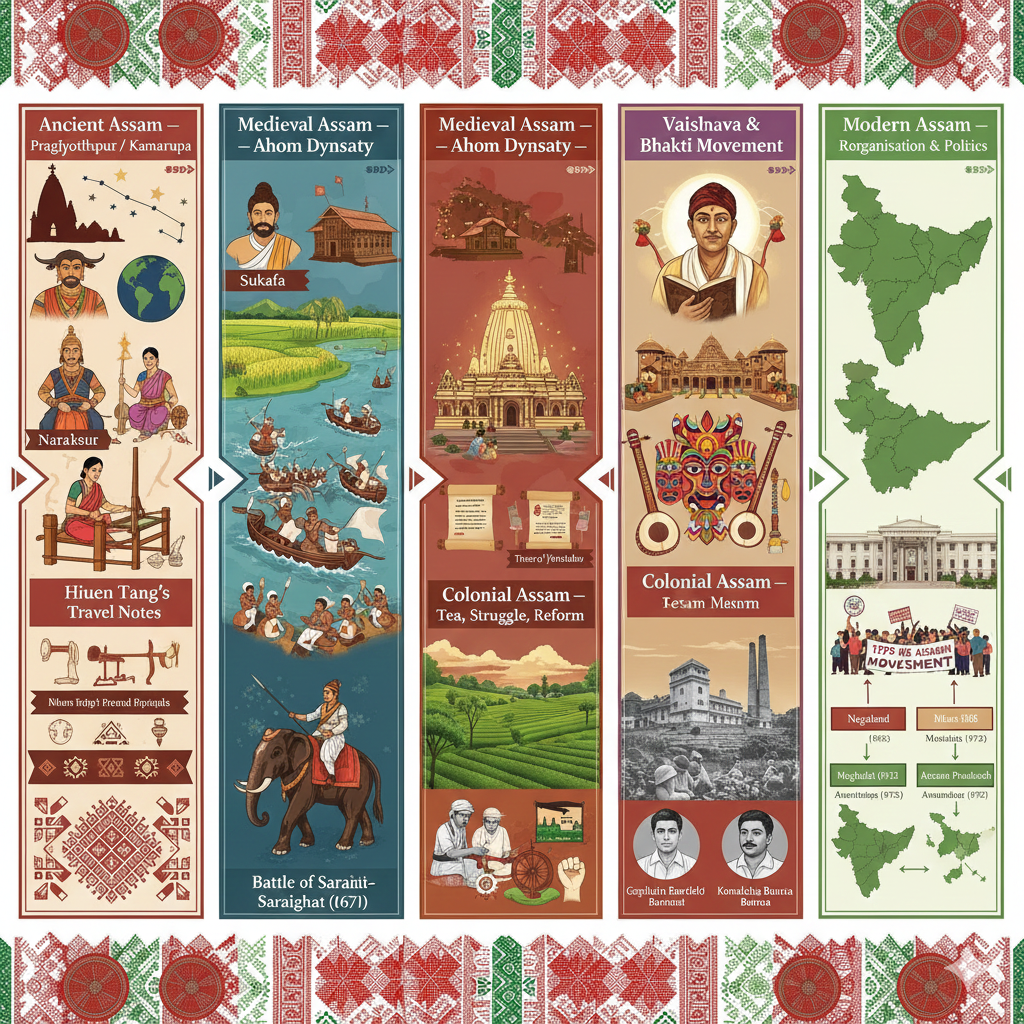 History of Assam Ancient, Medieval, Colonial & Modern Timeline