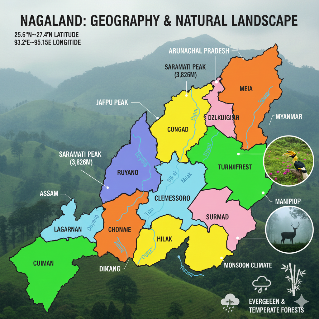 Nagaland Geography & Natural Landscape Composite