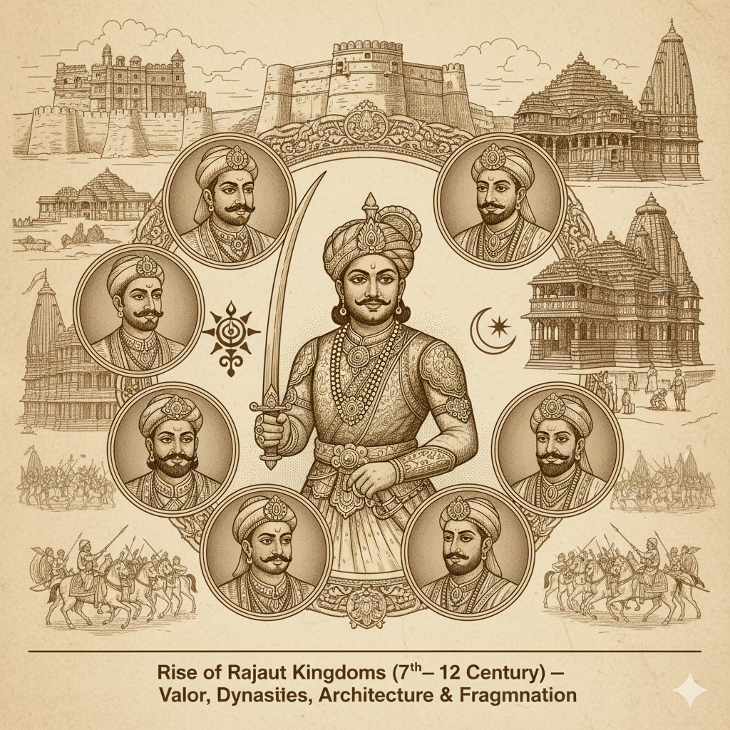 Rajput Kingdoms (7th–12th Century) – Valor, Dynasties, Architecture & Fragmentation