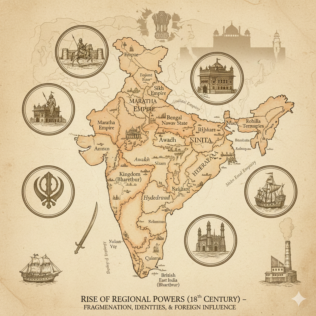 Rise of Regional Powers (18th Century) – Fragmentation, Regional Identities, and Decentralization