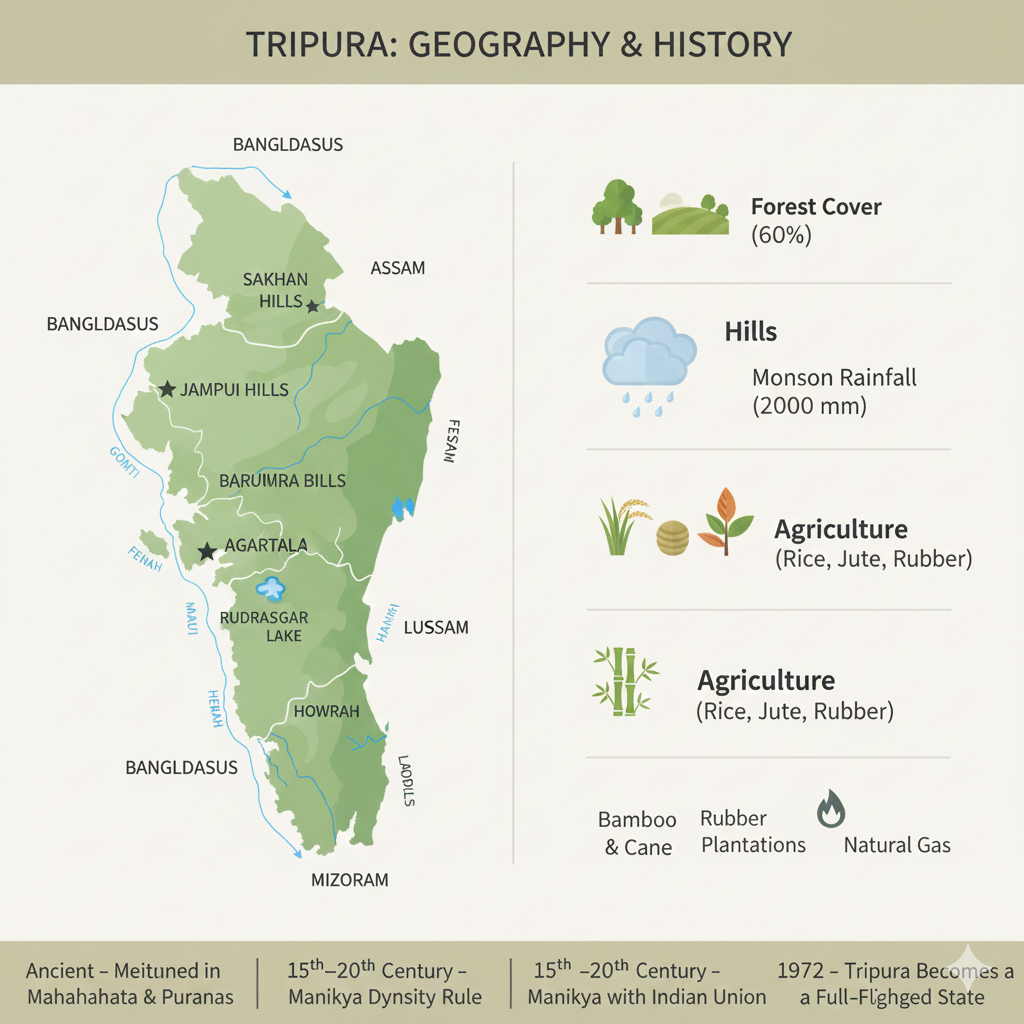 Tripura Geography & History Infographic