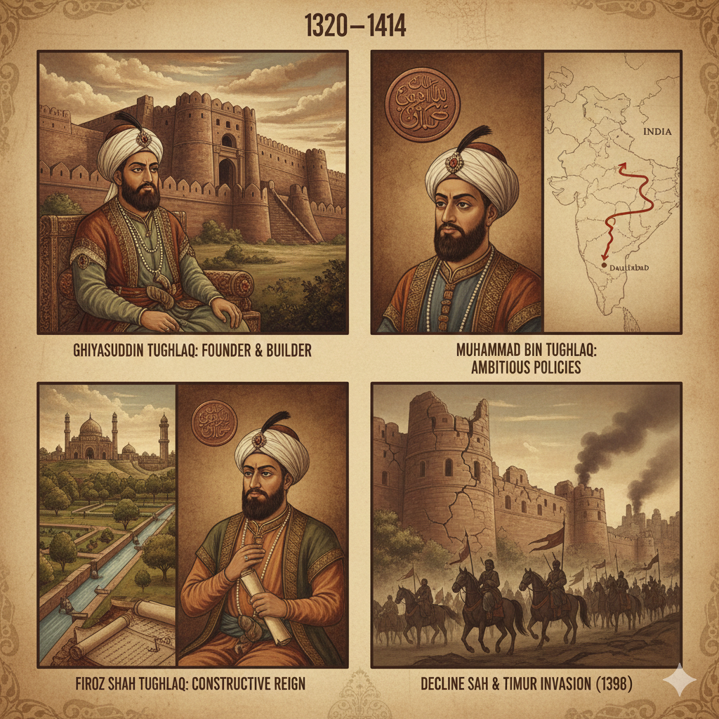 Tughlaq Dynasty Rulers, Policies, and Architecture