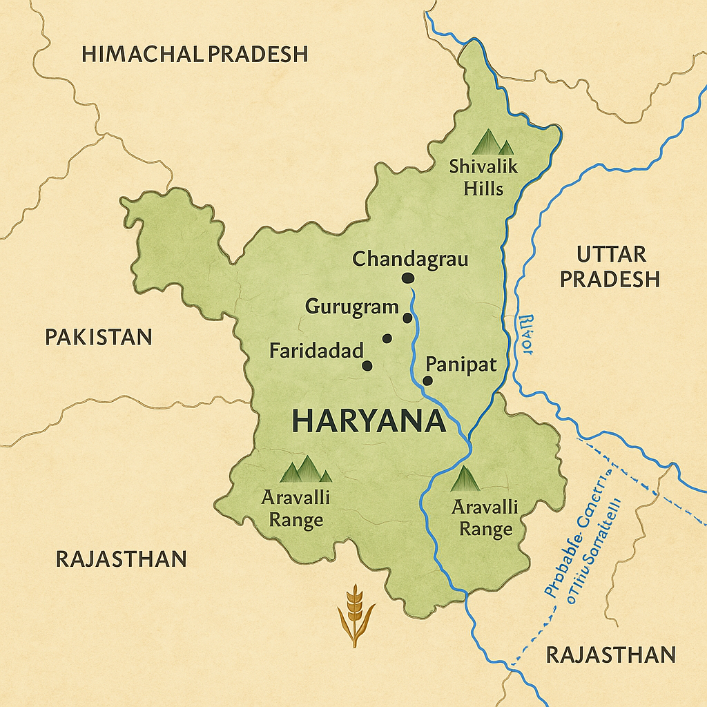 haryana geographical map