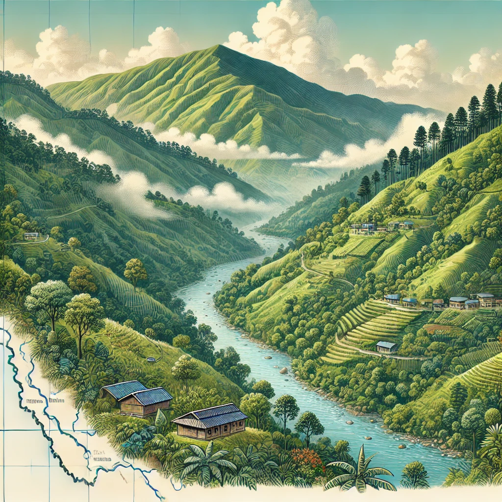 Geographical location of Mizoram