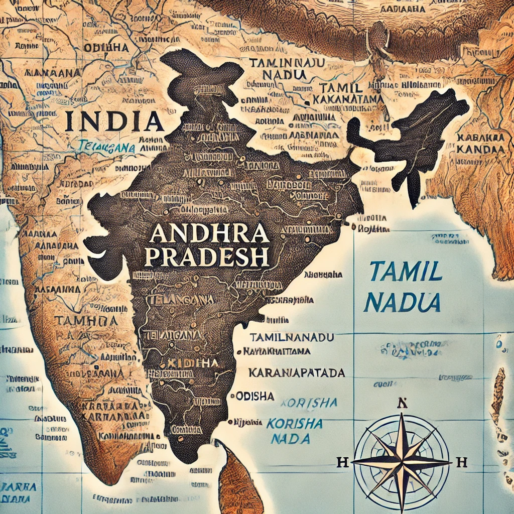 Geographical location of Andhra Pradesh