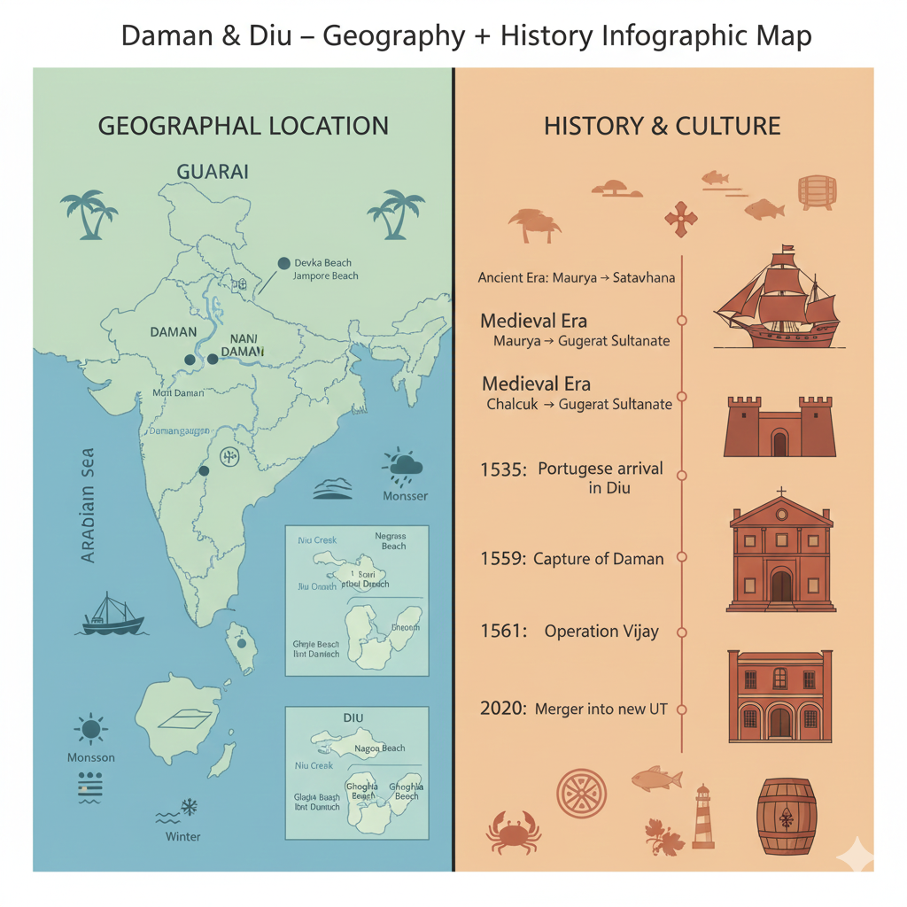 “Geographical Location & History of Daman and Diu”