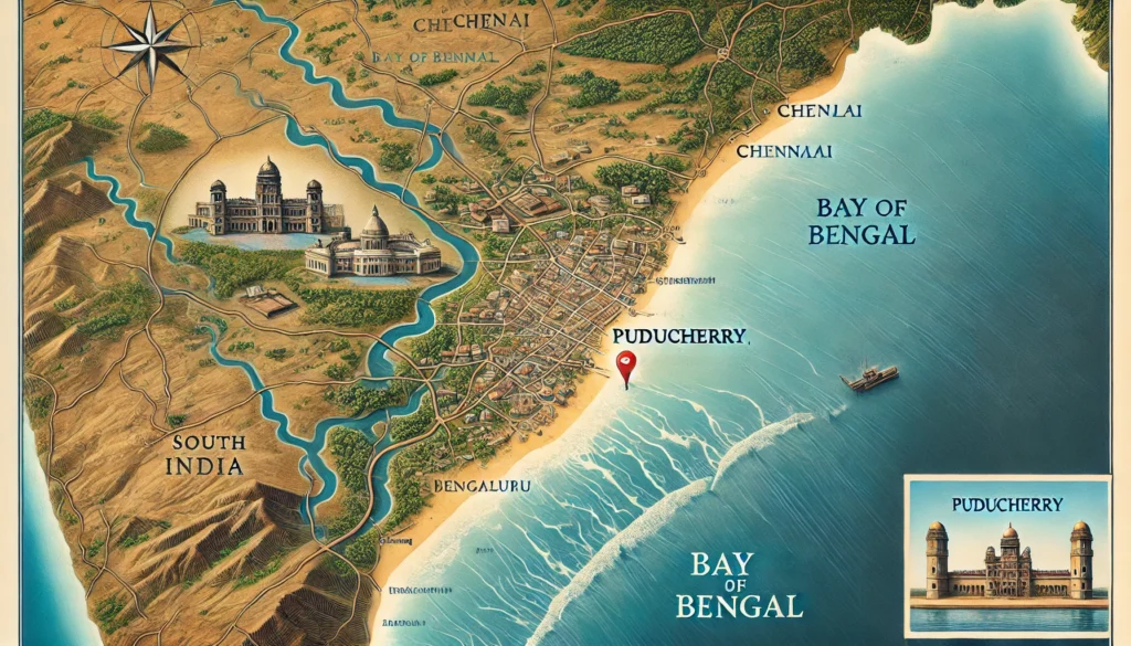 Geographical location of Puducherry