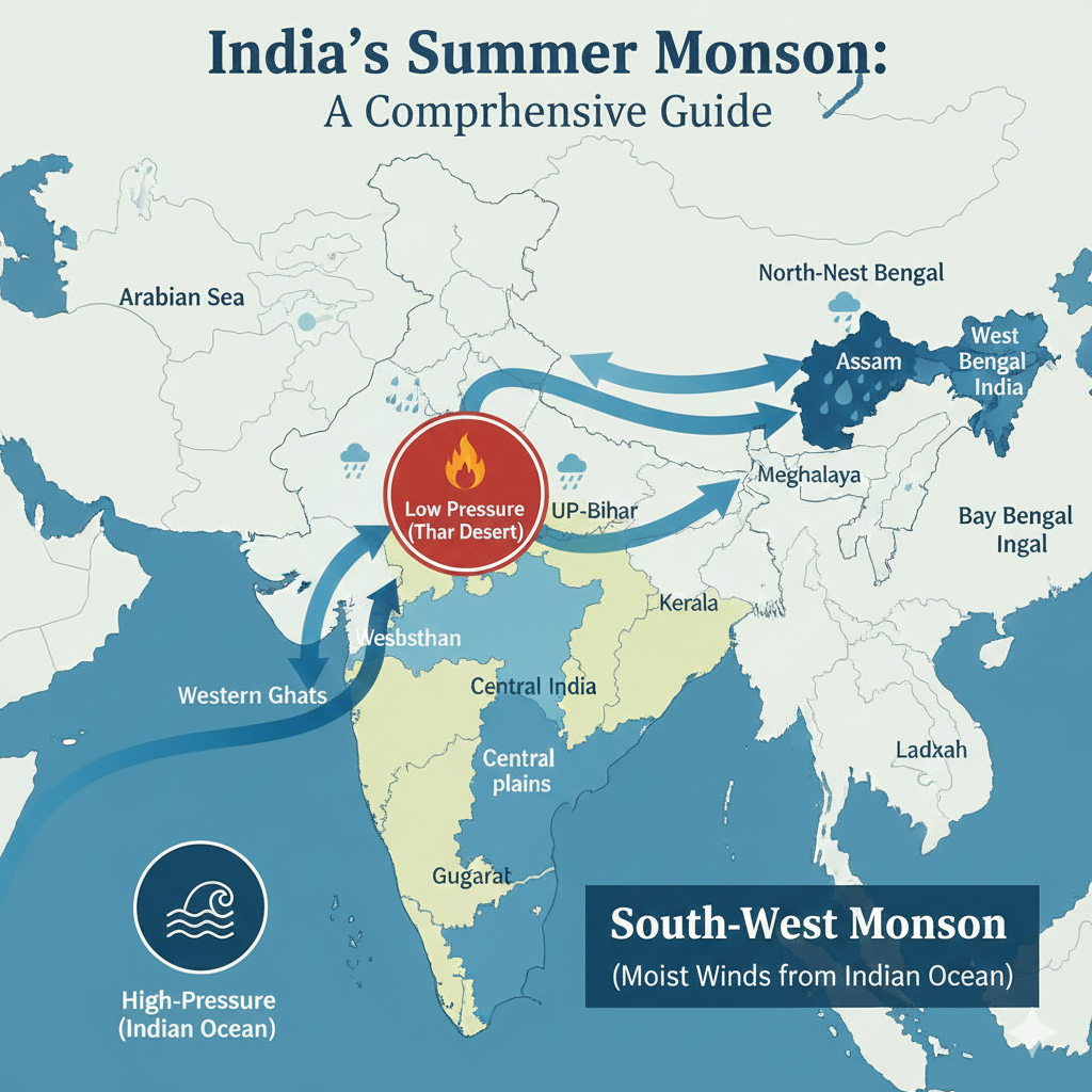 Monsoon Pattern of India – SW & NE Monsoon Explained