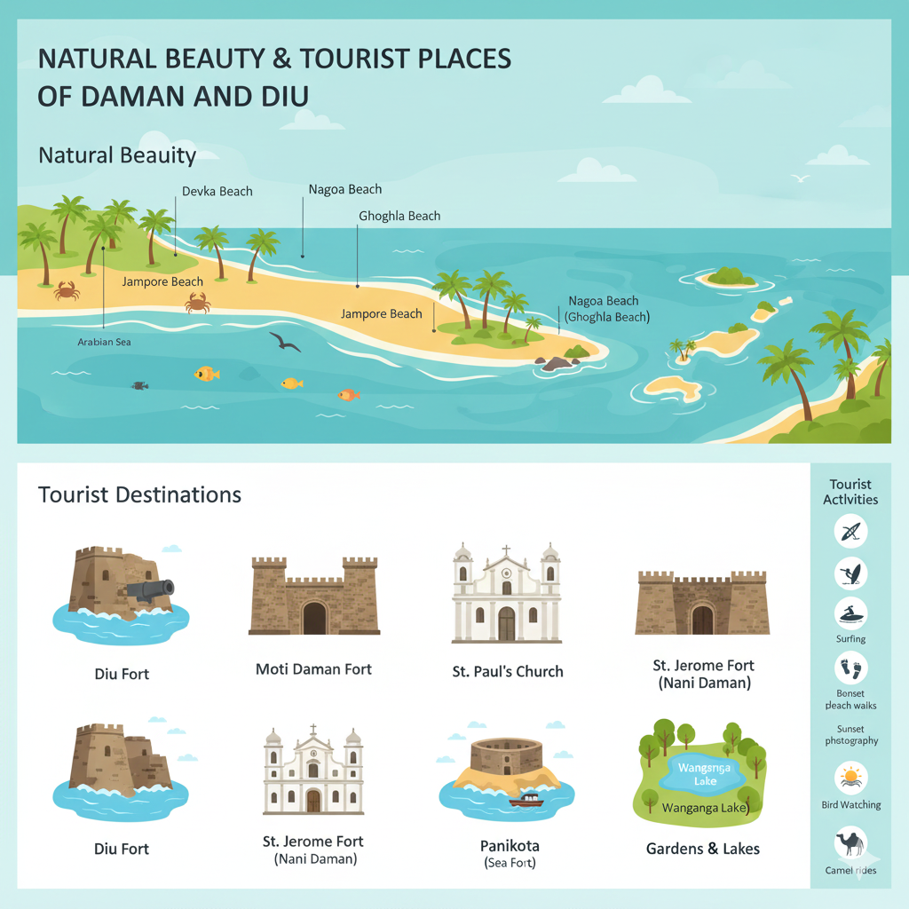 Natural Beauty & Tourist Places of Daman and Diu