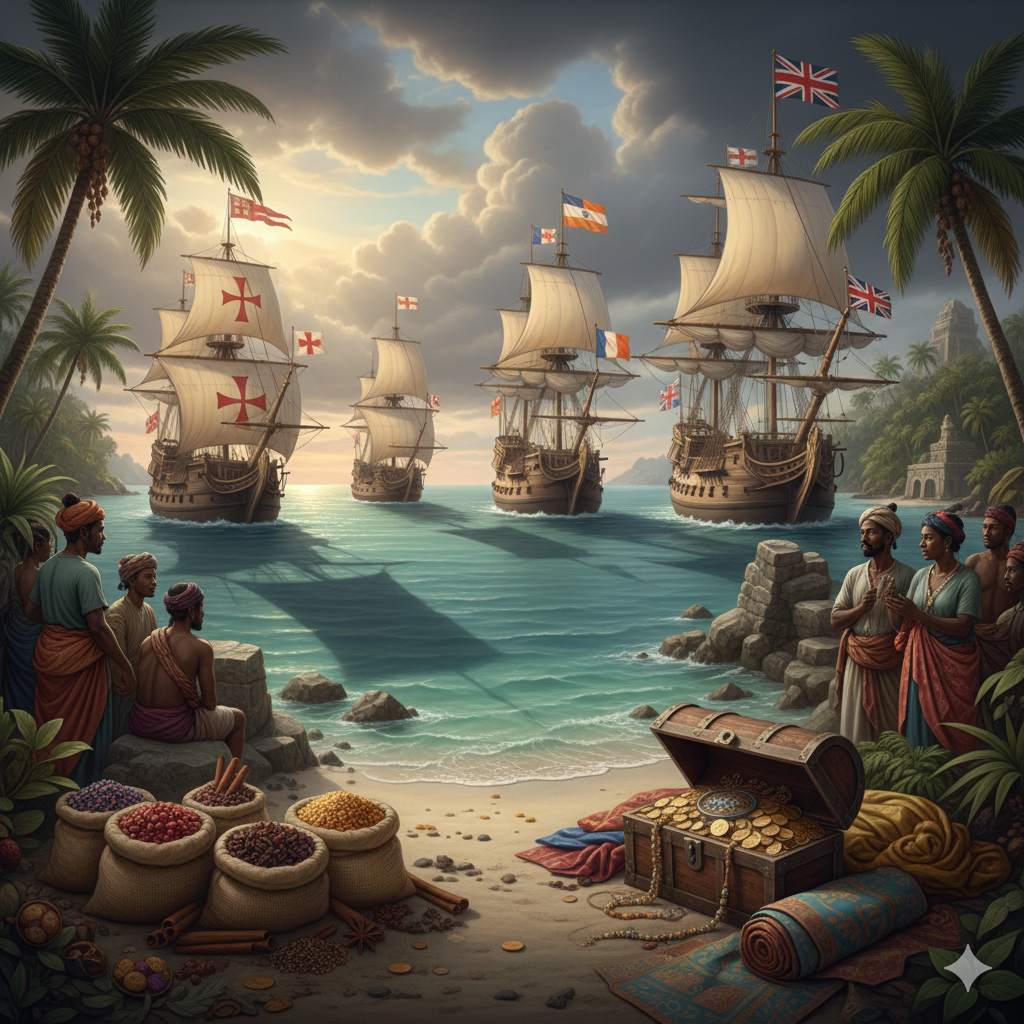 The Dawn of Global Colonialism European Powers Arriving by Sea