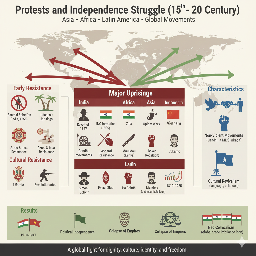 freedom struggle against colonialism super infographic.