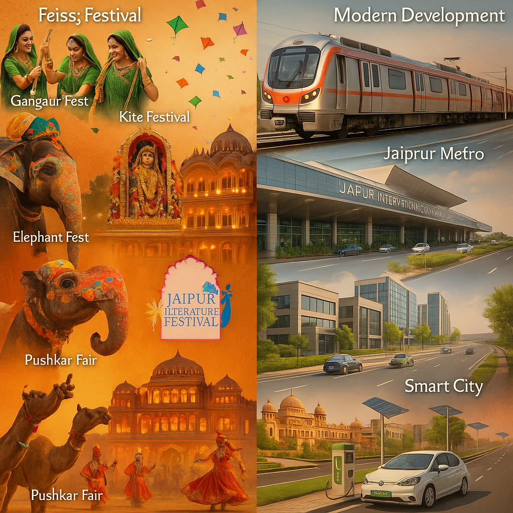 jaipur festivals and modern development collage