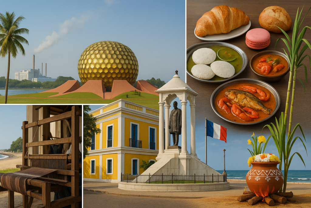 puducherry economy food festivals composite image