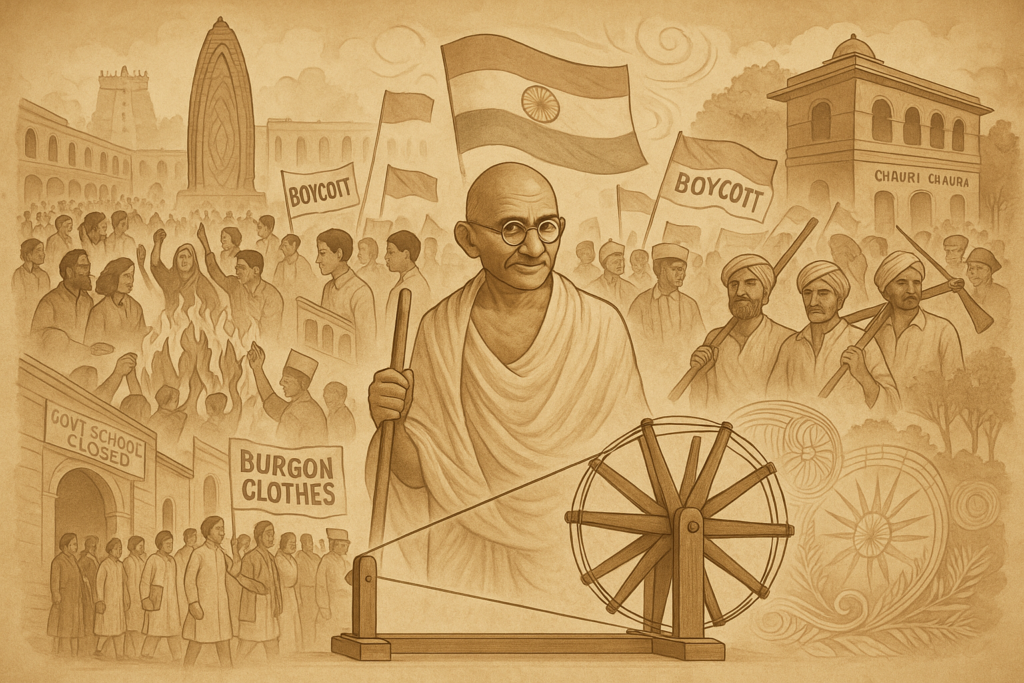 A Mega Illustration of the Non Cooperation Movement (1920–1922)