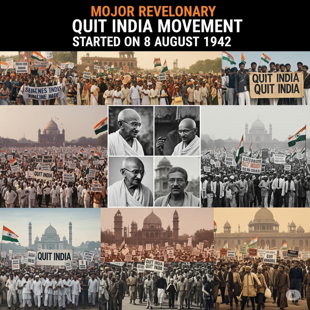 Quit India Movement was the biggest and decisive movement of the Indian freedom struggle , which started on 8 August 1942.