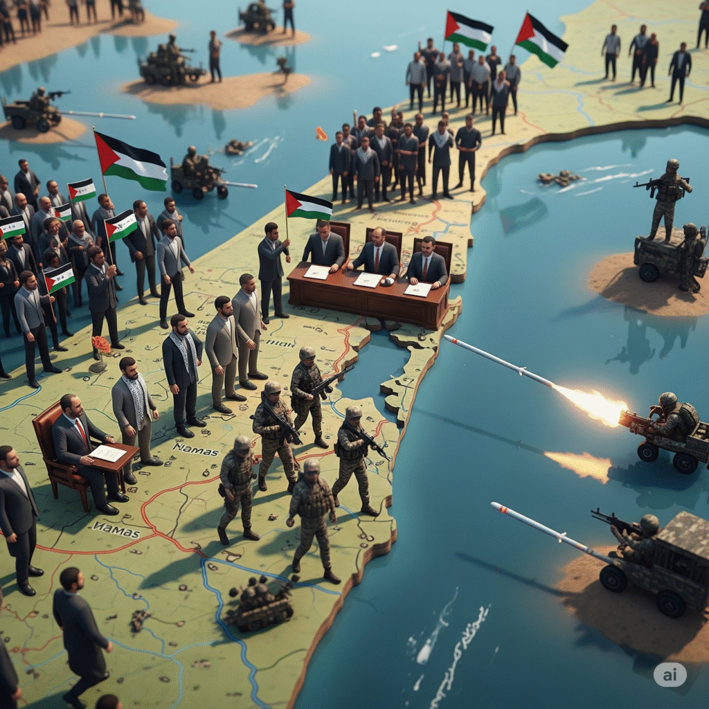 since the formation of Hamas , the organization has become an important force in the Palestine-Israel conflict. Its activities have Political , military and diplomatic