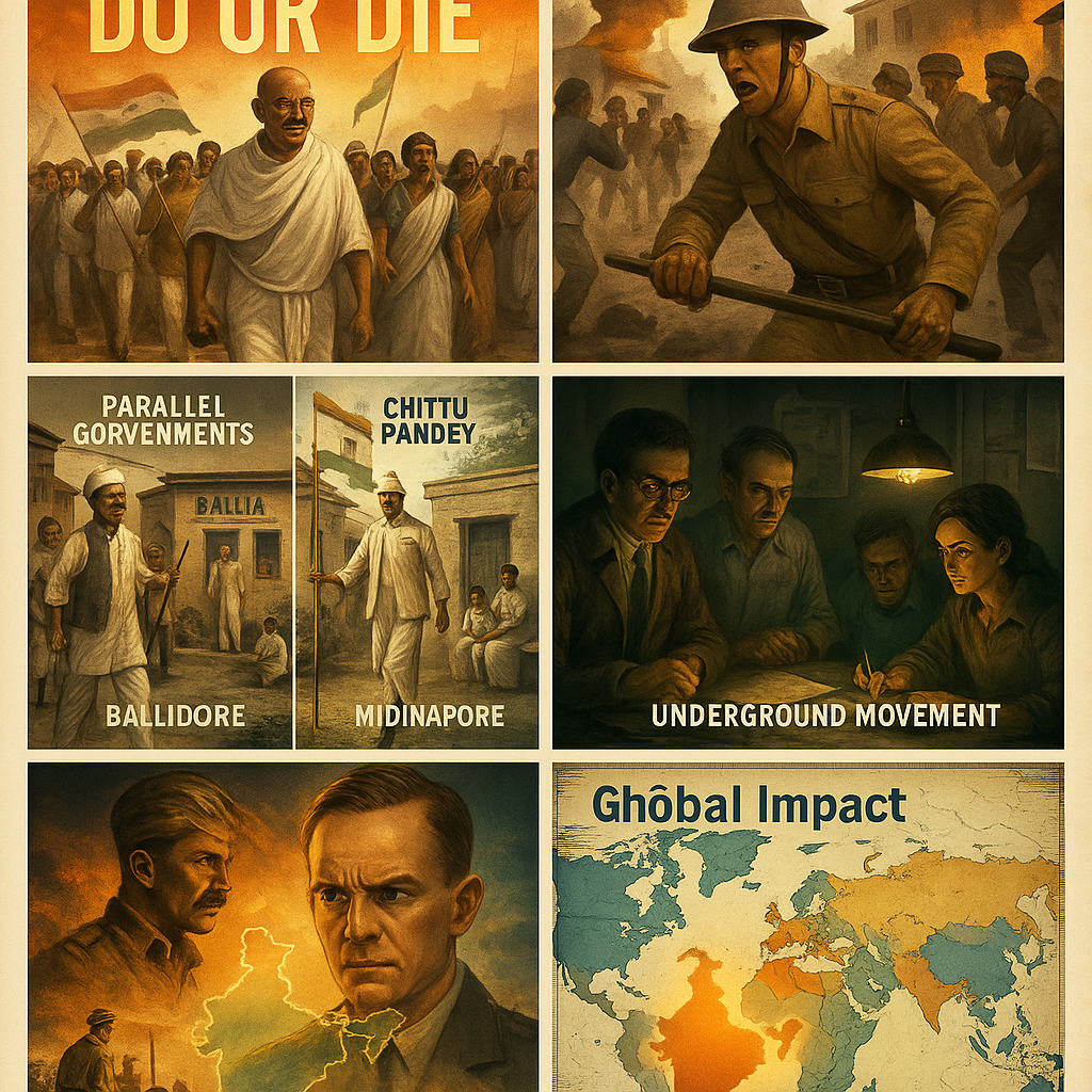 Impact of Quit India Movement Mega Collage 1942