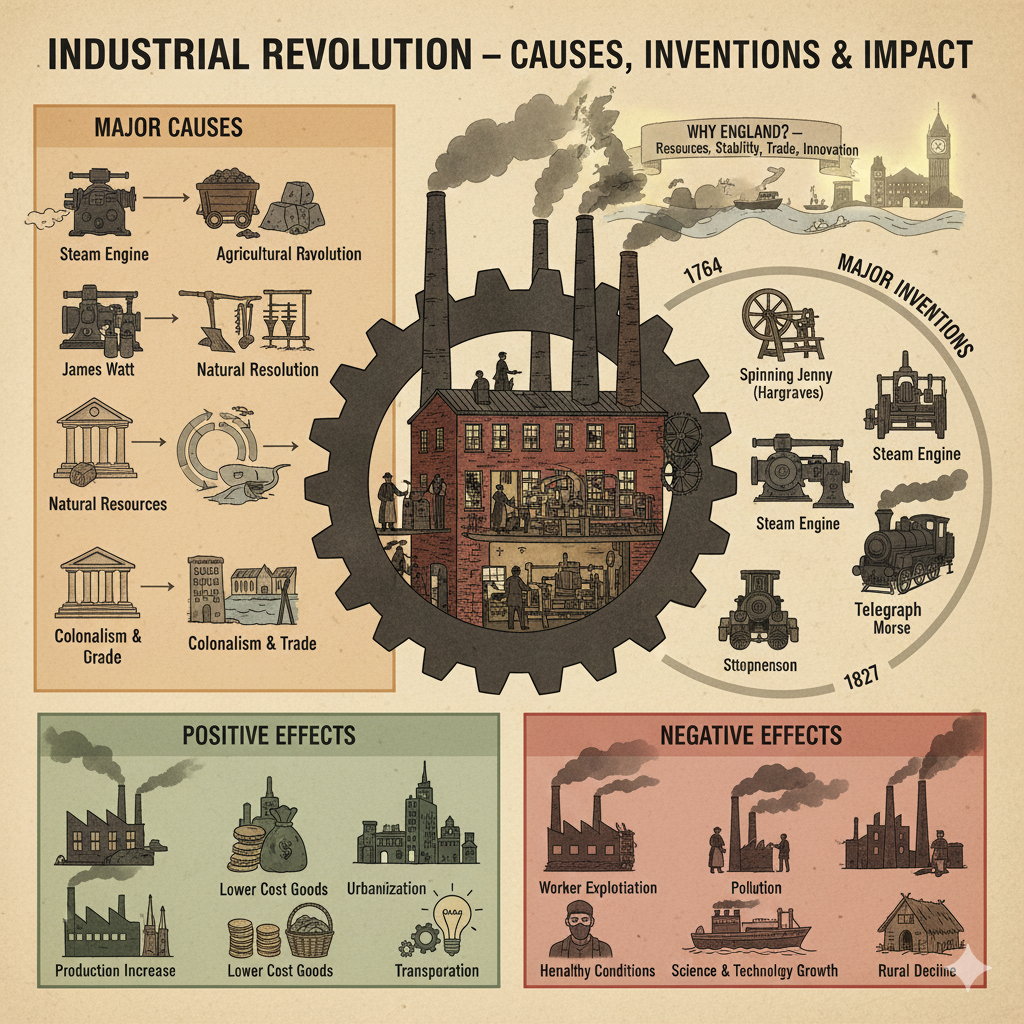 Industrial Revolution – Causes, Inventions & Impact