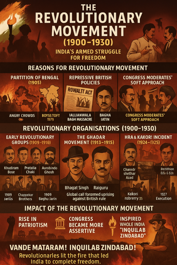 Revolutionary Movement 1900 1930 India Infographic
