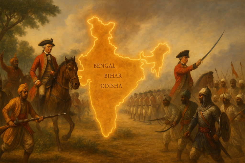The Dual Conquest A Combined Illustration of the Battles of Plassey and Buxar