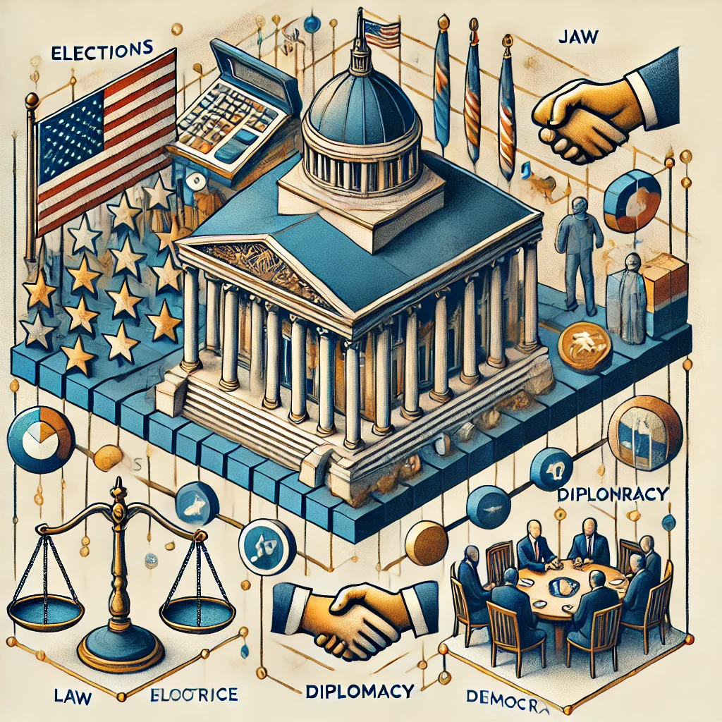 A conceptual illustration of a political system in a country or society.
