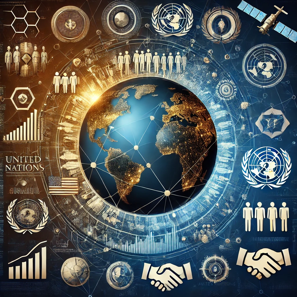 A conceptual illustration of the modern world order as a complex system.