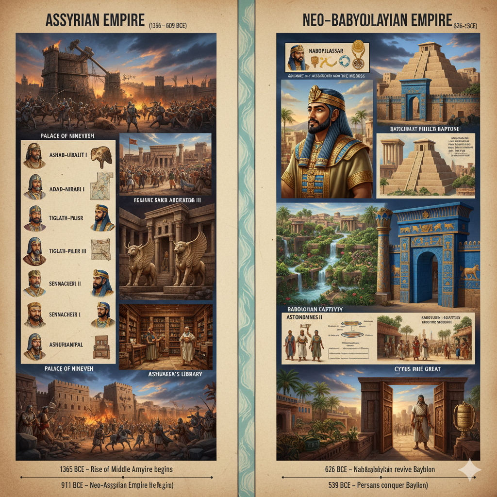 Assyrian Empire vs Neo Babylonian Empire Power, Warfare & Civilization (1365–539 BCE)