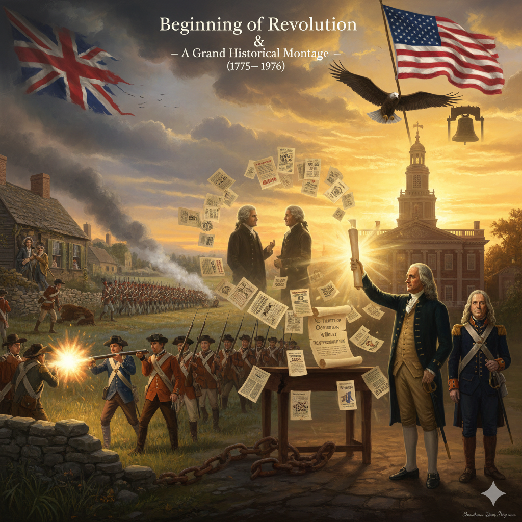 Beginning of Revolution & Declaration of Independence – A Grand Historical Montage (1775–1776)