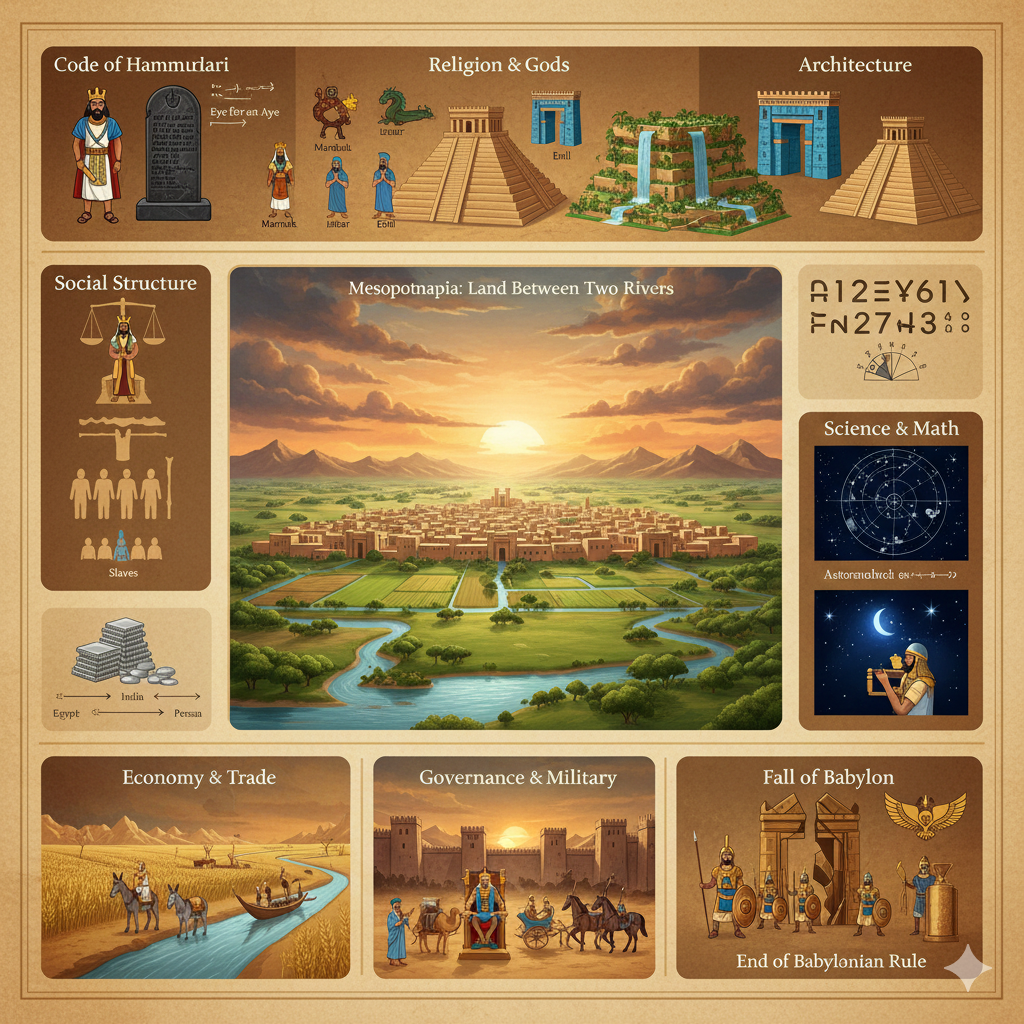 “Comprehensive Visual Map of Babylonian Civilization”