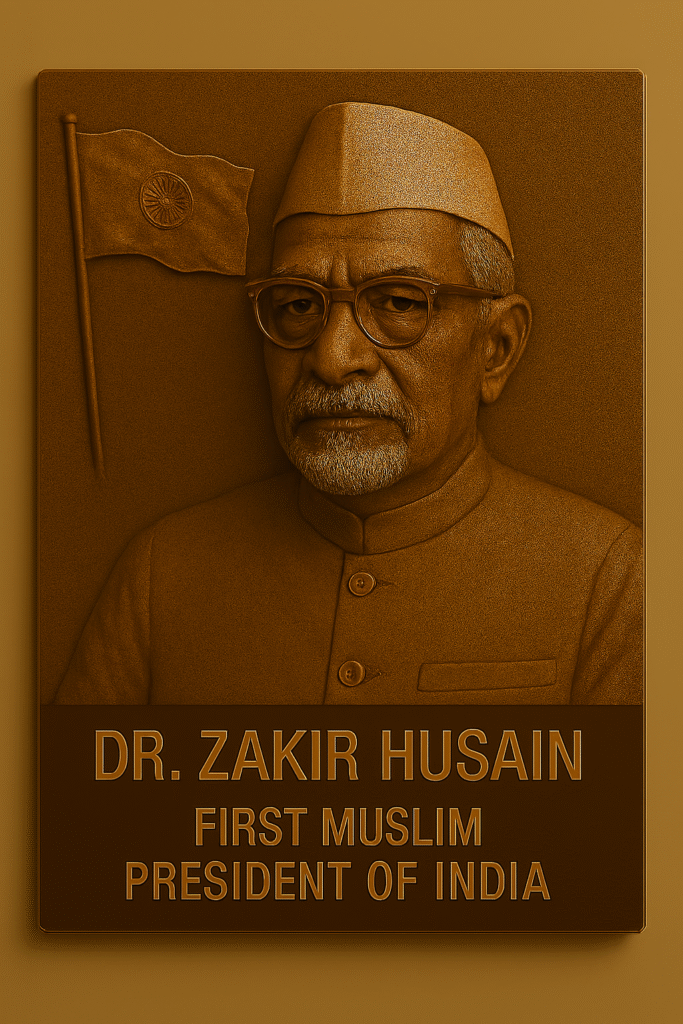 Dr. Zakir Hussain's journey to the post of President of India was not only an achievement of his personal life , but it Democratic and Secular Spirit of India They also had the symbol of first muslim president of india