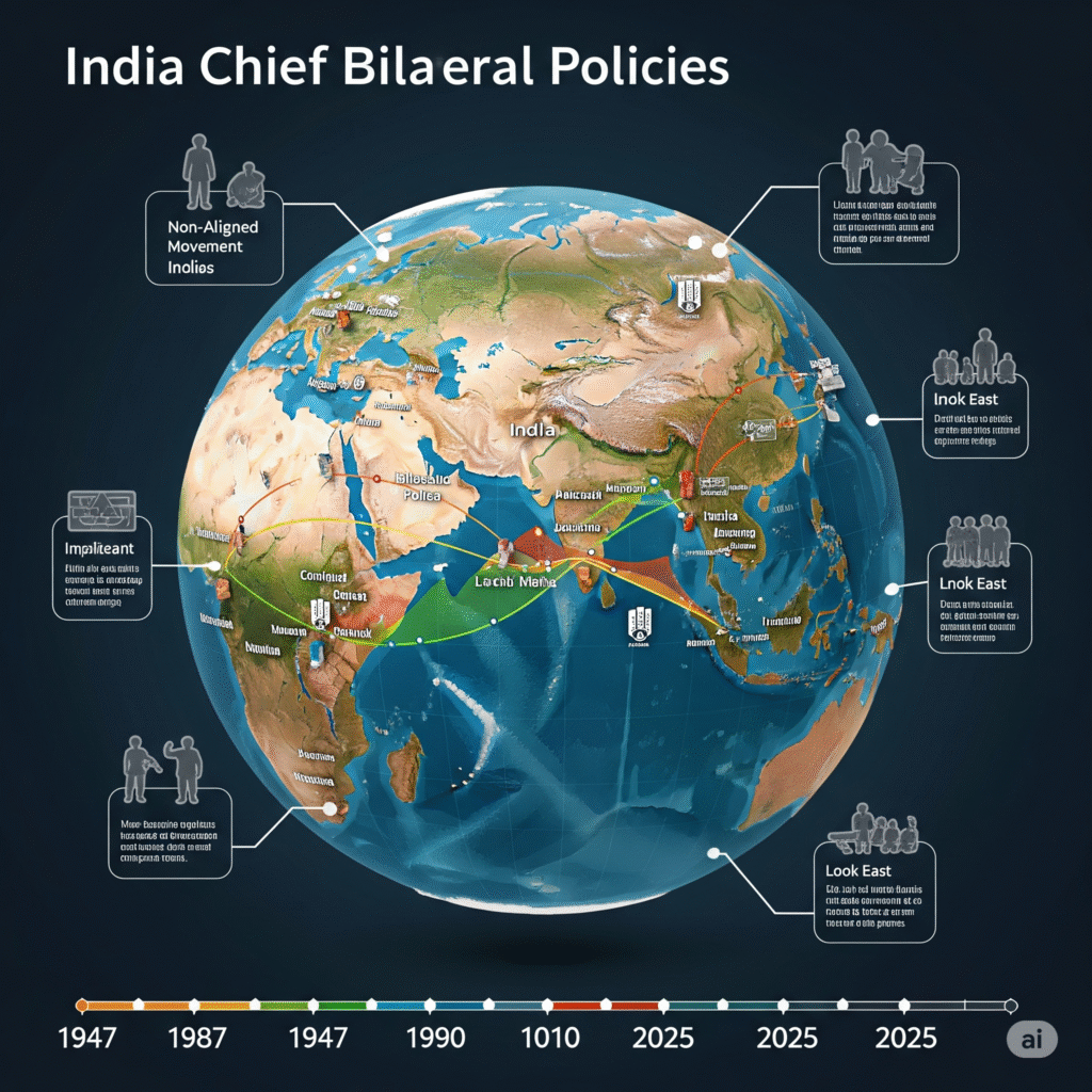 India of Chief Bilateral Policies (1947–2025)