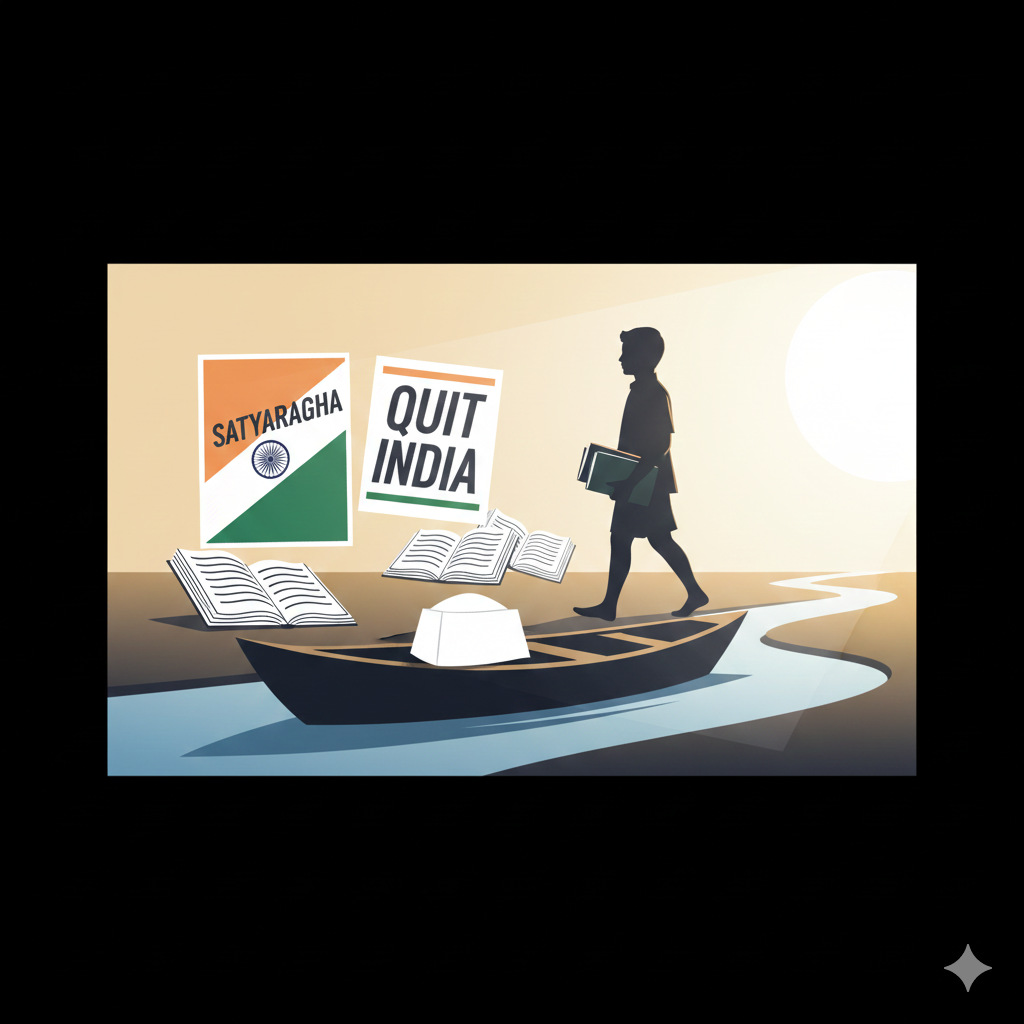 Shastri Ji Early Life, Education, and Freedom Struggle Vector Art