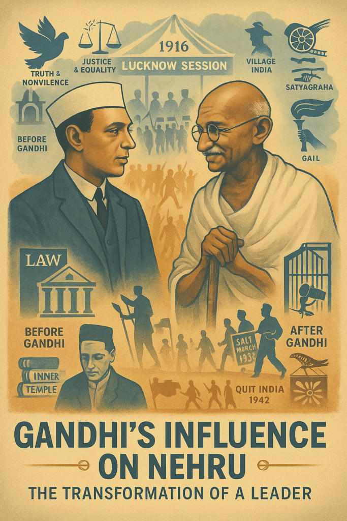 gandhis influence on nehru transformation of a leader