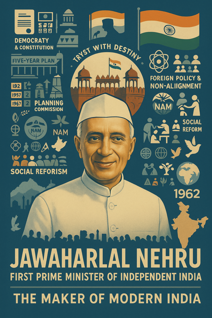 jawaharlal nehru first prime minister maker of modern india.