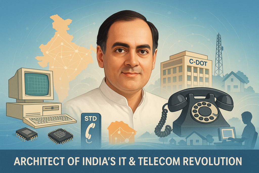 rajiv gandhi it telecom revolution illustration.png