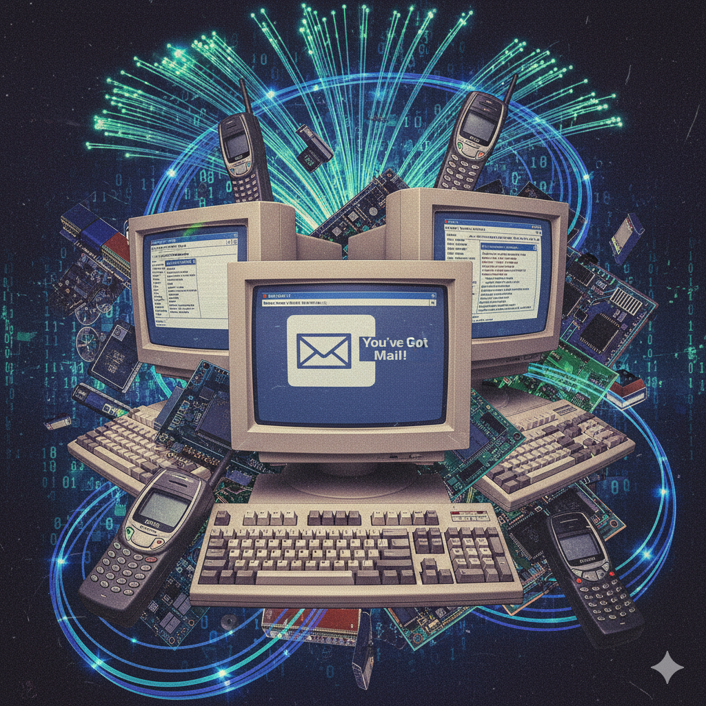 1990s Digital Revolution Collage